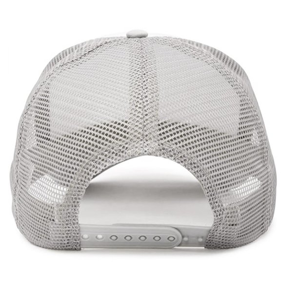 NEW Porsche Motors Silver Wordmark Logo Foam Trucker Mesh Snapback Hat GREY - Picture 2 of 3